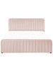 Beliani 2-tlg Doppelbett LUNAN in Rosa/Schwarz