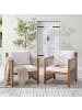 home24 Diningstuhl Bayton 2er-Set mit Armlehnen in Braun / Beige