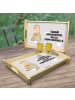 Mr. & Mrs. Panda Holztablett Otter Bauch mit Spruch in Grau Pastell