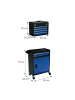 relaxdays Werkstattwagen in Schwarz/Blau - (B)59,5 x (H)104 x (T)28 cm
