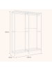 SONGMICS Kleiderständer Dalten in Weiß - (B)120 x (H)192 x (T)40 cm