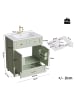 ABRIHOME Waschbeckenunterschrank in Grün mit Keramikbecken Soft Close Schublade 81x45,5x86,5 cm