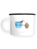 Mr. & Mrs. Panda XL Emaille Tasse Kaffee Bohne ohne Spruch in Weiß