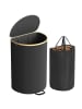 SONGMICS Wäschebox Roxanne in Schwarz-Beige - (B)32.5 x (H)75 x (T)42.5 cm