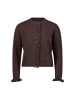 Zero  Strickjacke mit Rüschen in Dark Brown Melange