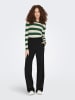 JACQUELINE de YONG Gestreifter Langarm Strickpullover Geripptes Basic JDYPLUM in Grasgrün