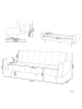 Beliani Schlafsofa SELNES in Grau/Kupfer - (W) 212 x (H) 85 x (L) 84 cm