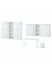 KADIMA DESIGN Büro-Set 8-tlg, Glas Abschließbar Modern Büromöbel in Weiß