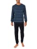 NORMANN Langarm Schlafanzug Frottee Bündchen in blau