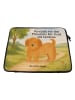 Mr. & Mrs. Panda Laptop Tasche Hund Flauschig Design mit Spruch in Weiß
