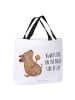 Mr. & Mrs. Panda Damen Schultertasche Hund Keks mit Spruch in Weiß
