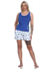 NORMANN Ärmelloser Schlafanzug Shorty Pyjama Kaktus - 79189 in blau