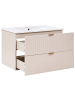 Beliani Badezimmerschrank mit Waschbecken TOTORANI in Beige/Gold