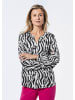 GOLDNER Bluse Bluse mit Tunika Ausschnitt in schwarz / weiß / gemustert