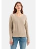 Camel Active Strickpullover mit V-Ausschnitt in Hellbraun