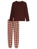 Schiesser Schlafanzug Casual Essentials in Dunkelrot