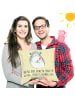 Mr. & Mrs. Panda Dekokissen Chinchilla Blume mit Spruch in Gelb Pastell