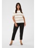 KAFFE curve Strickpullover KClizzy Regular fit in Chalk/Feather Grey Bold Stripe