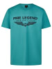 PME Legend T-Shirt R-NECK COTTON ELASTHAN LOGO in Türkis