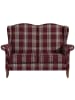 58 aufm Kessel SOFA 2-Sitzer Katria Bezug Flachgewebe Buche nussbaum / rot