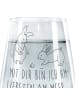 Mr. & Mrs. Panda Trinkglas Hasen Muschel mit Spruch in Transparent