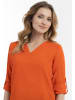 Usha Damen Blusenshirt Mit Spitze in Orange