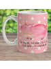 Mr. & Mrs. Panda Camping Tasse Einhorn Schwein mit Spruch in Rot Pastell