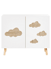 Beliani Sideboard CLOUDY in Weiß/Braun - (W) 80 x (H) 65 x (L) 36 cm