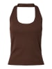 Pieces Neckholder-Top in Chicory Coffee