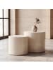 home24 Beistelltisch Elipse rund 2er-Set in Hochglanz Beige