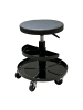 relaxdays Werkstatthocker in Schwarz - (H)42-56 x ø38 cm