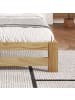 ABRIHOME Futonbett in Natur 90x200 cm Massivholz mit Kopfteil Lattenrost