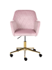 Beliani Bürostuhl LELORIA in Rosa/Gold - (W) 60 x (H) 83 x (L) 60 cm