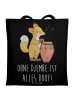Mr. & Mrs. Panda Tragetasche Djembe Freude mit Spruch in Schwarz