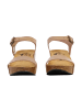 Plakton „So Kiss“ Sandalen aus Leder mit Keilabsatz Grün