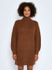 Noisy may Langarm Mini Strickkleid Rundhals Pullover Shirt NMTIMMY in Braun