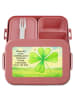 Mr. & Mrs. Panda Bento Box Blume Kleeblatt Design mit Spruch in Rot Pastell
