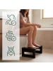 relaxdays Toilettenhocker in Schwarz - (B)43,5 x (H)18,5 x (T)28 cm