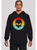 F4NT4STIC Hoodie Alien Retro Sonnenuntergang in schwarz
