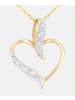 Diamant L'éternel Halskette mit Anhänger aus 375 Gelbgold mit Diamant Herz-Design