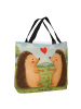Mr. & Mrs. Panda Shopper Igel Liebe Design ohne Spruch in Weiß