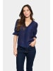 SAINT TROPEZ Kurzarm-Bluse KristelSZ Gerade Passform in Ombre Blue