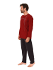 NORMANN Schlafanzug langarm Frontprint in rot
