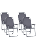 Beliani 4er-Set Gartenstuhl GALATSI in Grau/Schwarz