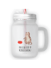 Mr. & Mrs. Panda Trinkglas Mason Jar Katze Fressen mit Spruch in Transparent