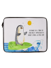 Mr. & Mrs. Panda Notebook Tasche Pinguin Surfer mit Spruch in Weiß