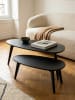 KADIMA DESIGN Design Couchtisch 2er Set Mango Massivholz Wohnzimmertisch in Schwarz