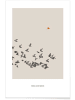 Juniqe Poster "Bird And Birds" in Braun & Orange