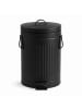 relaxdays Mülleimer in Schwarz - 12 Liter