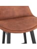 KADIMA DESIGN Barhocker Mikrofaser & Eichenholz 76 cm Sitzhöhe in Braun-Schwarz